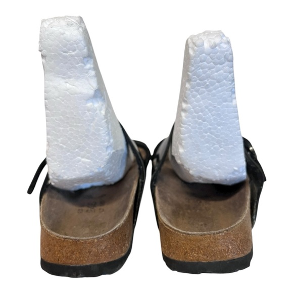 Birkenstock | Birki’s Florida Shiny‎ Black 3 Straps Sandals W7 M5 EU 38 Leather - Picture 4 of 12